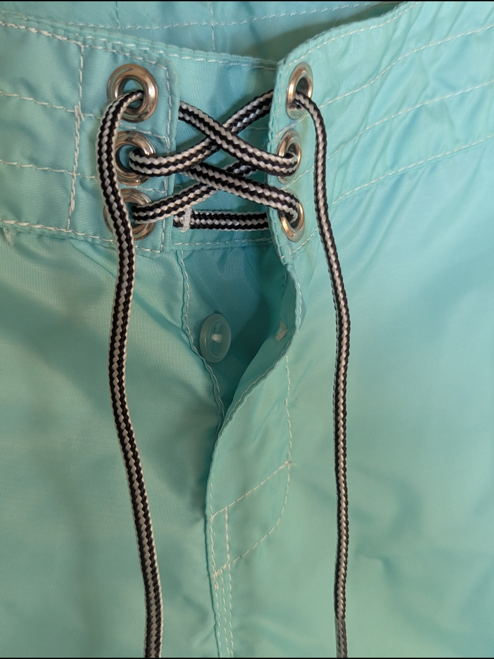 Birdwell Blue Green Board Swim Shorts with Lace-Up Waist Sz 6 - Picture 6 of 9